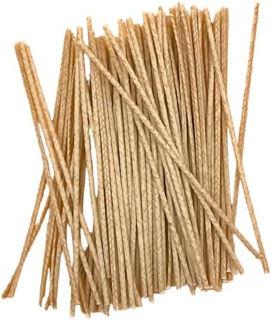 Pansyling 50pcs 6" Natural Candle Wicks for Candle Making, Pre-Waxed Cotton Wicks DIY Candle Making Kits, Smoke-Free, Long-Burning, Cut to Fit Any Candle Containers by Pansyling