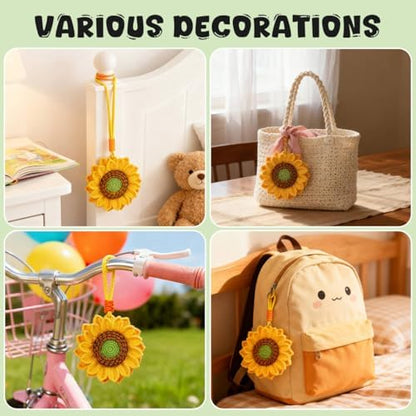Totiro Crochet Kit for Beginners, Sunflower Amigurumi Starter Kit, Easy DIY Craft Set with Step-by-Step Video Tutorials, Flower Crochet Pattern Learning Kit for Teens Adults Birthday Gift with Lanyard - Image 6