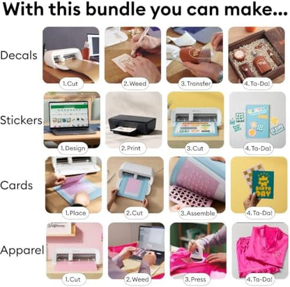 Cricut Deluxe All-in-One Materials & Accessories Bundle for Cricut Joy Xtra Machines - 40+ Piece Beginner Craft Supply Kit with Smart Vinyl, HTV, Cards, Sticker Paper & Project Materials - Image 5