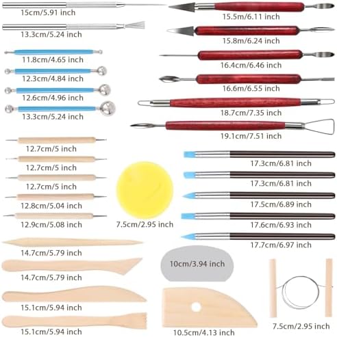 SHENOMAD 30PCS Clay Sculpting Pottery Ceramics Modeling Polymer Tools Set - Image 2