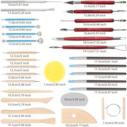 SHENOMAD 30PCS Clay Sculpting Pottery Ceramics Modeling Polymer Tools Set - Image 2