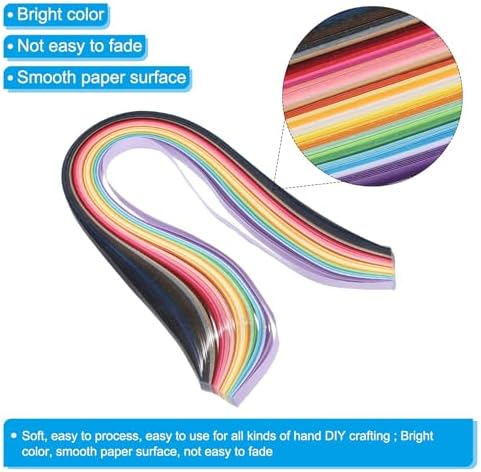 PATIKIL 360pcs Quilling Paper Strips Paper Flowers Quilling Kits 3/8"(10mm) Origami Paper for Adults Beginner Art Craft, 21"(54cm) 36 Colors - Image 3