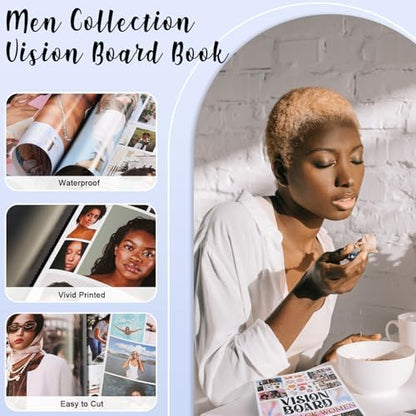 EggSun Vision Board Supplies with 1200+ Images & Quotes Collage Magazine Book, Wall Clip Art Scrapbook Journal Kit for Vision Board Making Beginners Women Men Teen Girls Room Decors (Black Women) - Image 3