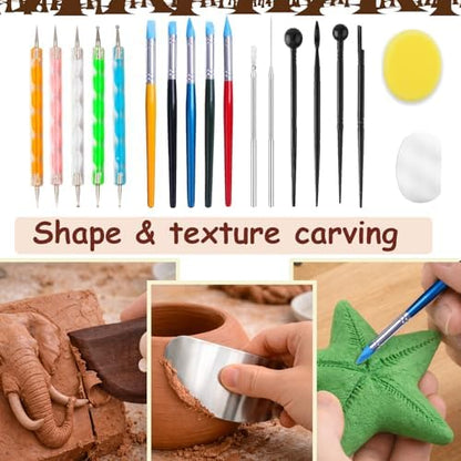 50PCS Clay Sculpting Tools Set with Storage Bag, Pottery Tools for Adult - Image 6