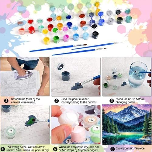 Arttoplus Starry Night Paint by Numbers Kit for Adults Beginner 16x20 inch - Image 6