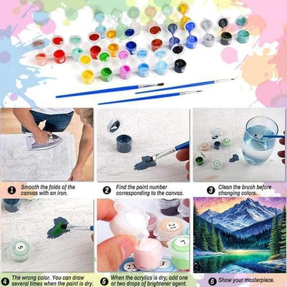 Arttoplus Starry Night Paint by Numbers Kit for Adults Beginner 16x20 inch - Image 6
