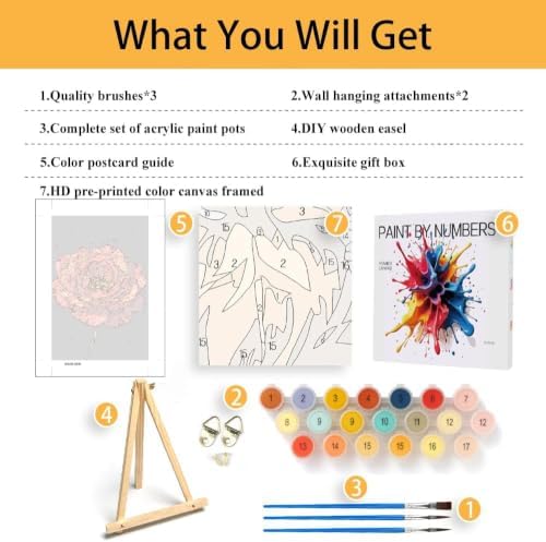 Mowana Peony Paint by Numbers Kit for Adults Beginners - Image 3