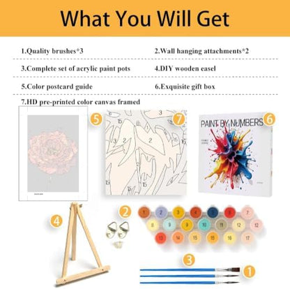 Mowana Peony Paint by Numbers Kit for Adults Beginners - Image 3