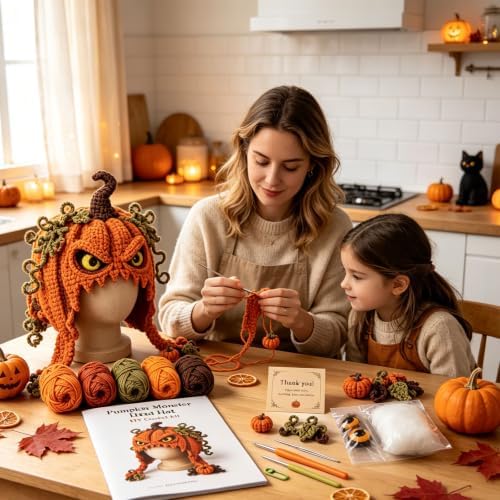 smtsmt Fantasy Hood Hat DIY Crochet Kit Series (Pumpkin) - Image 5