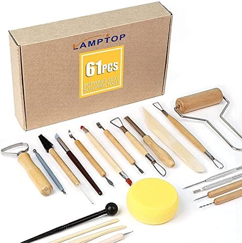LAMPTOP 61Pcs Pottery Ceramic Tools & Polymer Clay Sculpting Tools Set for Pottery Modeling Clay Tools and Carving, Air Dry Clay Tools - Image 2