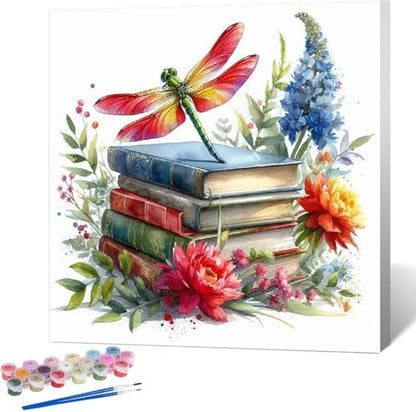 VIGEGU Insect Paint by Numbers Kit for Adults Beginner,Book Paint by Number DIY Flower Adult Paint by Number Kits for Home Decor 10x10 inch by VIGEGU