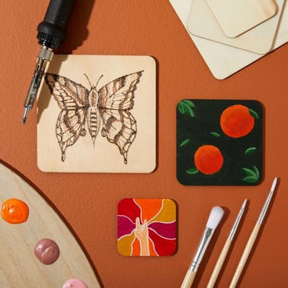 Bright Creations 70 Pack Unfinished Wood Squares for Crafts, Wood Burning, Engraving (3 Sizes, 2", 3", 4") - Wooden Pieces for Crafts - Image 2