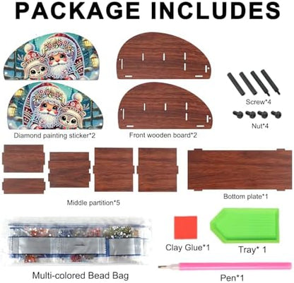 Christmas Diamond Painting kits Organizer Box, Diamond art DIY Santa Claus Special Shape Diamond Partial Mosaic Handmade Making Kit Organizer Box, Home Dining Living Room TableTop Art Decoration - Image 3