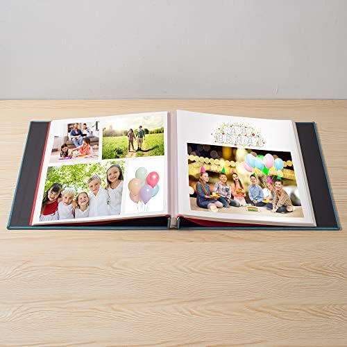 Sky Blue Photo Album Self Adhesive Scrapbook Album for 4×6 Photos/Pictures DIY Linen Cover Album 15 Sheets/30 Blank Pages for Family Wedding, Birthday, Christmas, Anniversary - Image 2