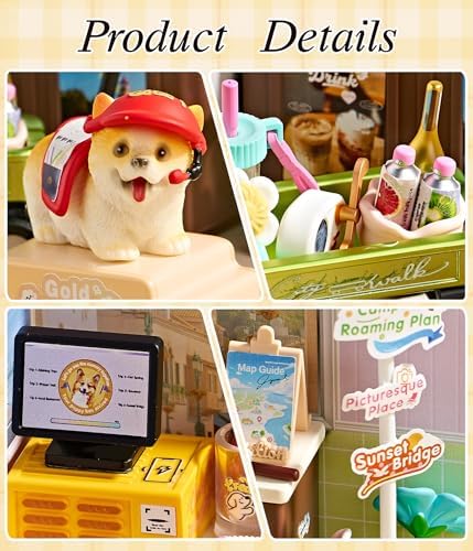 Puppy Tour Guide Travel Super Miniature House Kit - DIY Plastic 3D Model Building Set for Teens, Build Your Own Corgi Travel Scene with Dustproof Case, Creative Craft Gift for Girls Women - Image 3