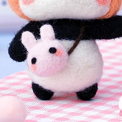 GOTOTOP Needle Felting Kit, Wool Felt Panda Pendant DIY Craft Set, Beginner Friendly Handmade Project, Compact 100 G Materials Kit for Kids Teens Adults Home Craft Time (#4) - Image 2