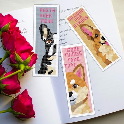 ORIGACH 6 Set Dog Cross Stitch Bookmark Kit for Beginner - Image 6