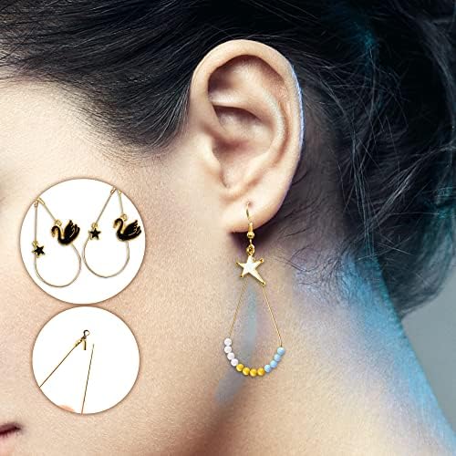 Earring Making Kit with 740 PCS Beading Hoop Earring Finding Component Accessories Hooks Jump Rings Loop Earring Backs Beads and Charms for Jewelry Making(740) - Image 6
