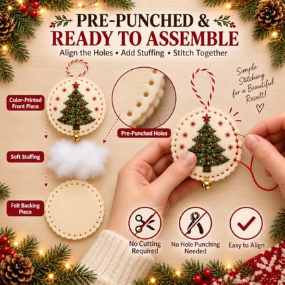 Christmas Embroidery Kit, 12PCS DIY Ornament Set for Beginners - Image 4