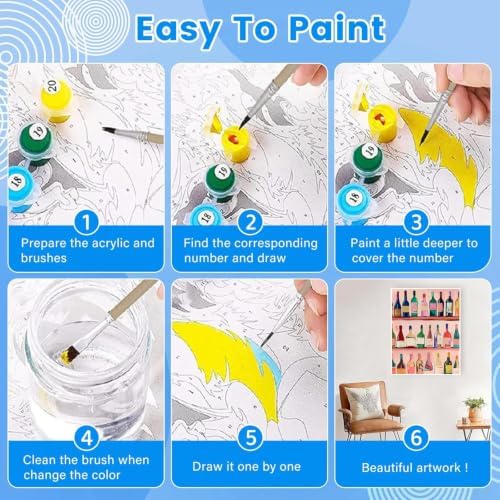KYOQFVN Bottle Paint by Numbers Kit for Adults - Adult Paint by Number Kits - DIY Acrylic Oil Painting for Home Wall Decor 16X20 inch (Without Frame) - Image 3