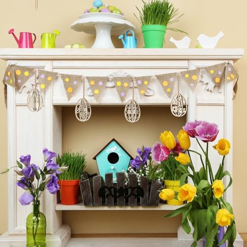 COCHIE DIY 3D Easter Eggs Wood Crafts to Paint, Paintable Unfinished Wooden Slices for Craft, Spring Egg Cutouts Ornaments for Painting Decorations (24 PCS) - Image 4