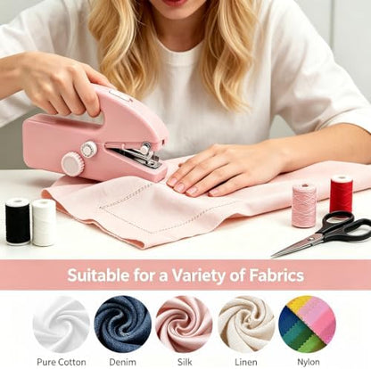 Hand Held Sewing Machine for Adults & Beginners, with a 15 PCS Basic Sewing Kit, Portable Mini Hand Sewing Machine, Dual Power (AC/DC) for Quick Repairs, DIY Projects on Clothes, Jeans, Home & Travel - Image 3