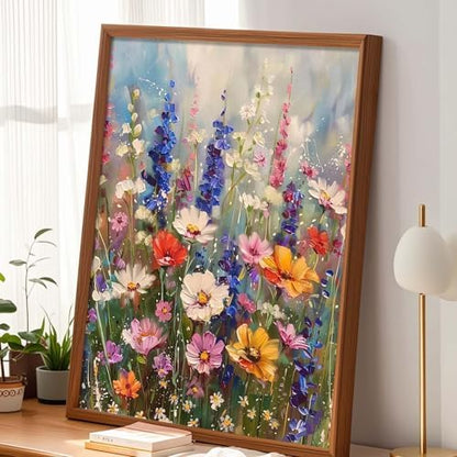 Alptiny Wild Flowers Paint by Numbers Kit for Adults Beginner, Colorful Flower Paint by Number Kits on Canvas, DIY Floral Oil Painting Kit for Relaxation & Home Decor, 16x20 Inch - Image 2