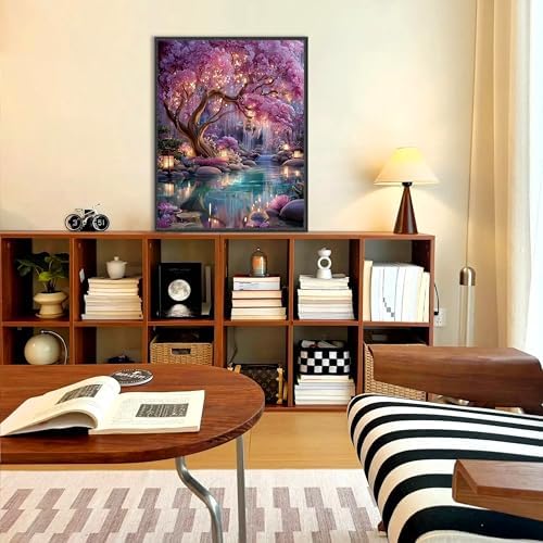 Tree of Life Paint by Number Adult with Frame Wooden Easel,Adult Paint by Numbers Tree of Life,Paint by Numbers Kit for Adults,DIY Acrylic Paint by Numbers for Adults Home Wall Decor 12x16inch - Image 2