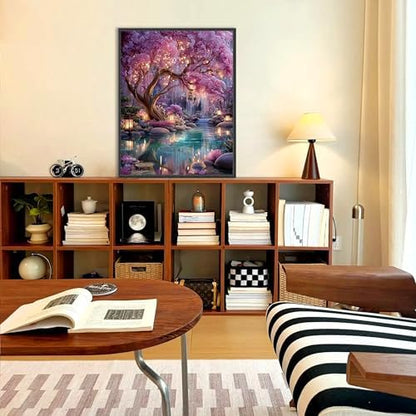 Tree of Life Paint by Number Adult with Frame Wooden Easel,Adult Paint by Numbers Tree of Life,Paint by Numbers Kit for Adults,DIY Acrylic Paint by Numbers for Adults Home Wall Decor 12x16inch - Image 2
