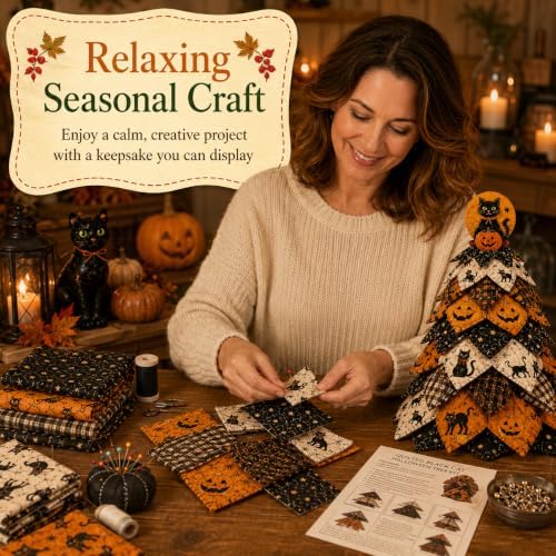 2026 New Christmas & Halloween DIY Quilted Fabric Tree Kit, 3D Layered Sewing Craft Set for Beginners, Christmas Tree Quilt Kit, Handmade Tabletop Holiday Decor, Gift for Craft Lover - Image 6