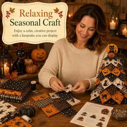 2026 New Christmas & Halloween DIY Quilted Fabric Tree Kit, 3D Layered Sewing Craft Set for Beginners, Christmas Tree Quilt Kit, Handmade Tabletop Holiday Decor, Gift for Craft Lover - Image 6