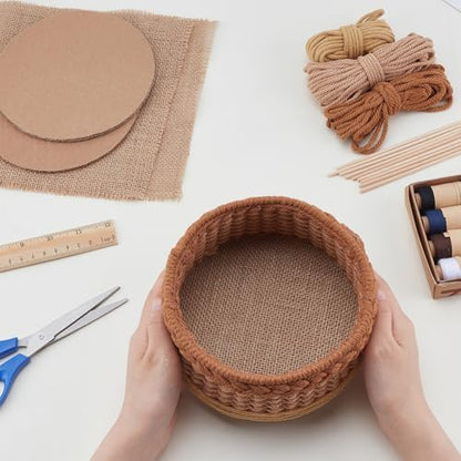 ACRNIGHEET Macrame Basket Weaving kit Weaving Kit for Adults Beginners with Step-by-Step Tutorials Storage Basket Making Kits Craft Gift Ideas - Image 4