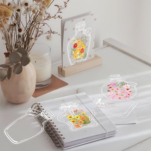 Large Size Transparent Dried Flower Bookmarks, 20 PCS Handmade DIY Flower Page Clips,World in Bottle-Making Stunning Herbarium(Wishing Bottle) - Image 6