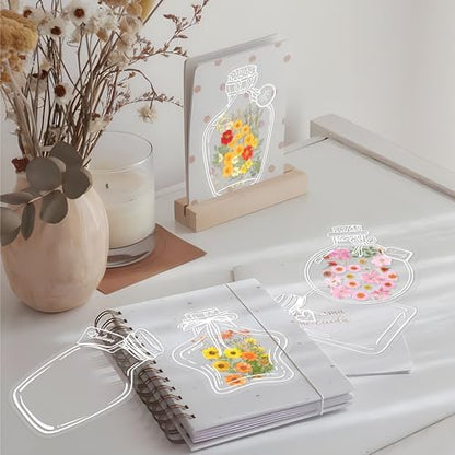 Large Size Transparent Dried Flower Bookmarks, 20 PCS Handmade DIY Flower Page Clips,World in Bottle-Making Stunning Herbarium(Wishing Bottle) - Image 6