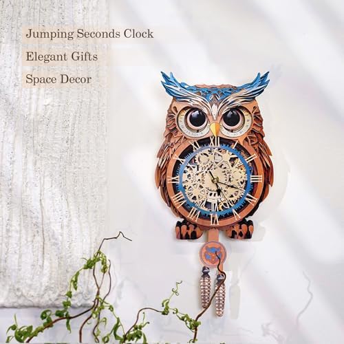 KAAYEE 3D Puzzles for Adults Owl Clock Bird Wooden Puzzle DIY Craft - Image 5