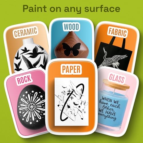 ARTISTRO Black Dual-Tip Acrylic Paint Marker Pens - Set of 12 - Image 3