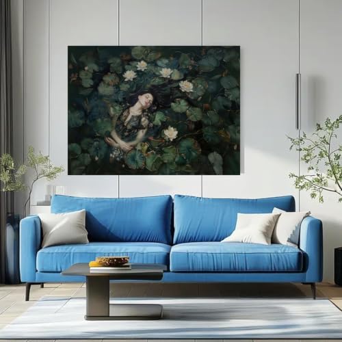 Water Lilies Paint by Numbers Kit for Adults Framed Canvas, Frameworkless - Image 5