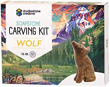 STUDIOSTONE CREATIVE DIY Arts & Crafts Carving Kit Kids Adults Wolf Sculpture Soapstone by StudiostoneCreative