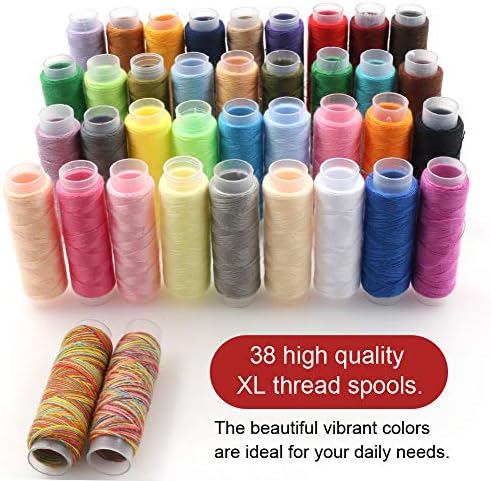 183PCS Premium Sewing Machine Kit, 38 XL Thread Spools Large Sewing Kits for Adults, College Students, Beginners, Emergency, Sewing Supplies Kit Including Professional Sewing Accessories - Image 3