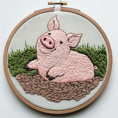 Punch Needle Kit for Beginners, Punch Stitching Kit for Adults, Needle Punch Kits for Adults, Pig in The Mud – DIY Embroidery Set, Art Craft Tool for All Ages, Ideal for Home Decor & Gifts by Unknown