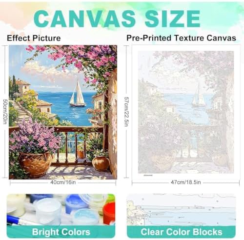 Yixzoxa Paint by Numbers Kit for Adults, DIY Oil Painting Canvas 16x20inch - Image 2