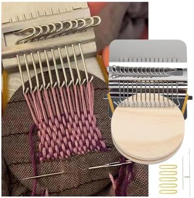 Small Loom Speedweve Type Weave Tool,darning Loom Quickly Mini Mending Convenient Darning Loom for Mending Jeans Socks Clothes Loom Machine Makes Beautiful Stitching Diy Weaving Arts (14 Hooks) by PajojoqaToyPlay