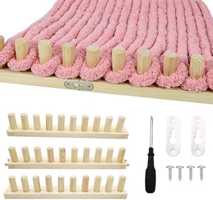 ZMJY 46" Adjustable Chunky Yarn Loom Kit for DIY Blankets | Beginner-Friendly Hand Knitting Loom with Modular Wooden Frame | No Needles Required for Family Craft, Home Decor & Stress Relief by Unknown