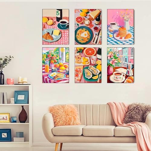 YOLENIX 6 Pack Delicious Food Paint by Numbers Kit for Adults Beginner - Image 3