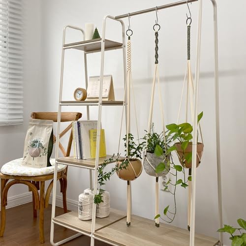Macrame Kits for Beginners, 3 Set of Plant Hangers DIY Kit: Braided Polyester Ropes 50yds*5mm Ivory, 20yds*2mm Forest Green, 60+Pcs Supplies with Step-by-Step Easy Instructions (IVGR) - Image 2