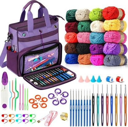 74 pcs Crochet Kit, with Large Storage Bag, Crochet Kits for Beginners by Spardar