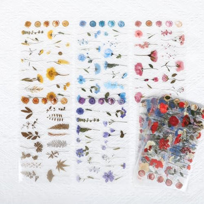 NESSCCI Pressed Flower Themed Stickers (Assorted 240 Pieces,12 Sheets) Scrapbook Supplies,Sticker for Journaling, Dried Floral Resin,Scrapbook Stickers,Junk Journal Sticker - Image 2