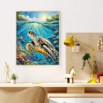 Sea Turtle Paint by Numbers Kit for Adults Without Frame 16x20 IN - Image 2