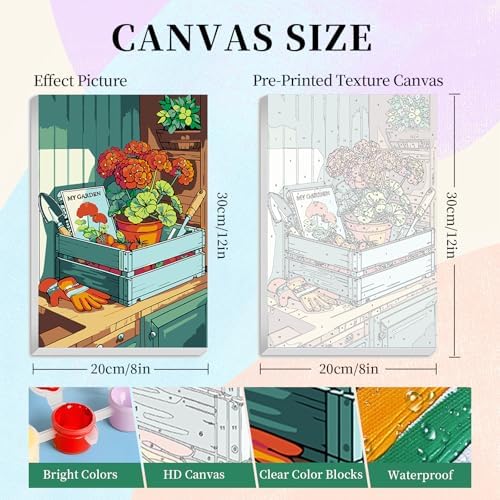 Camocin 4 Pack Framed Paint by Numbers Kit for Adults with Wooden Easel - Image 3