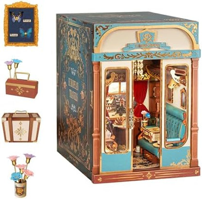 Tonecheer DIY Book Nook Kit for Adults, Miniature Infinity Train Cabin European Vintage Carriage Model, Wooden 3D Puzzle Dollhouse Booknook Decorative Bookend Gifts (European Travels) by Tonecheer